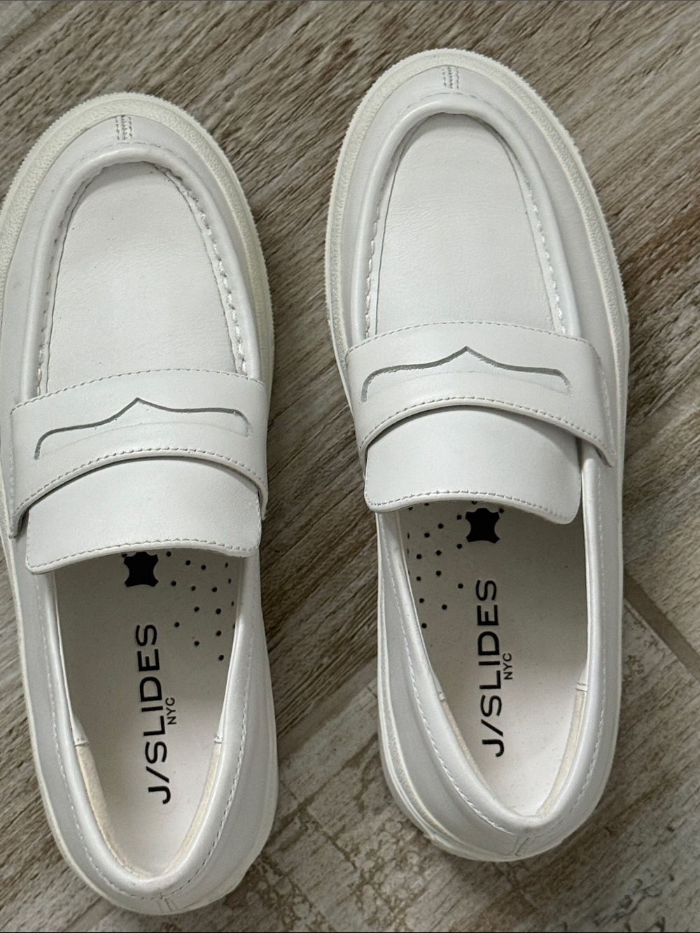 J Slides Leather Penny Loafers